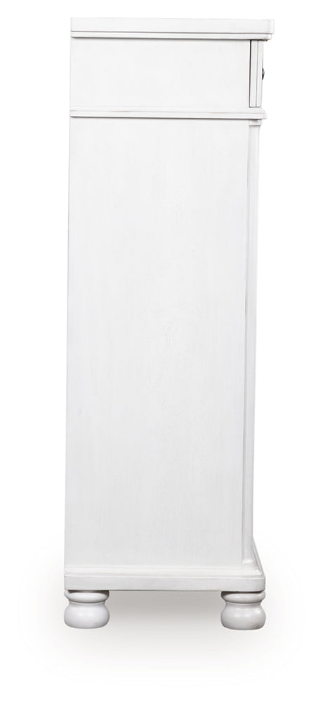 Rowlenstown Antique White Chest of Drawers from Ashley - Luna Furniture