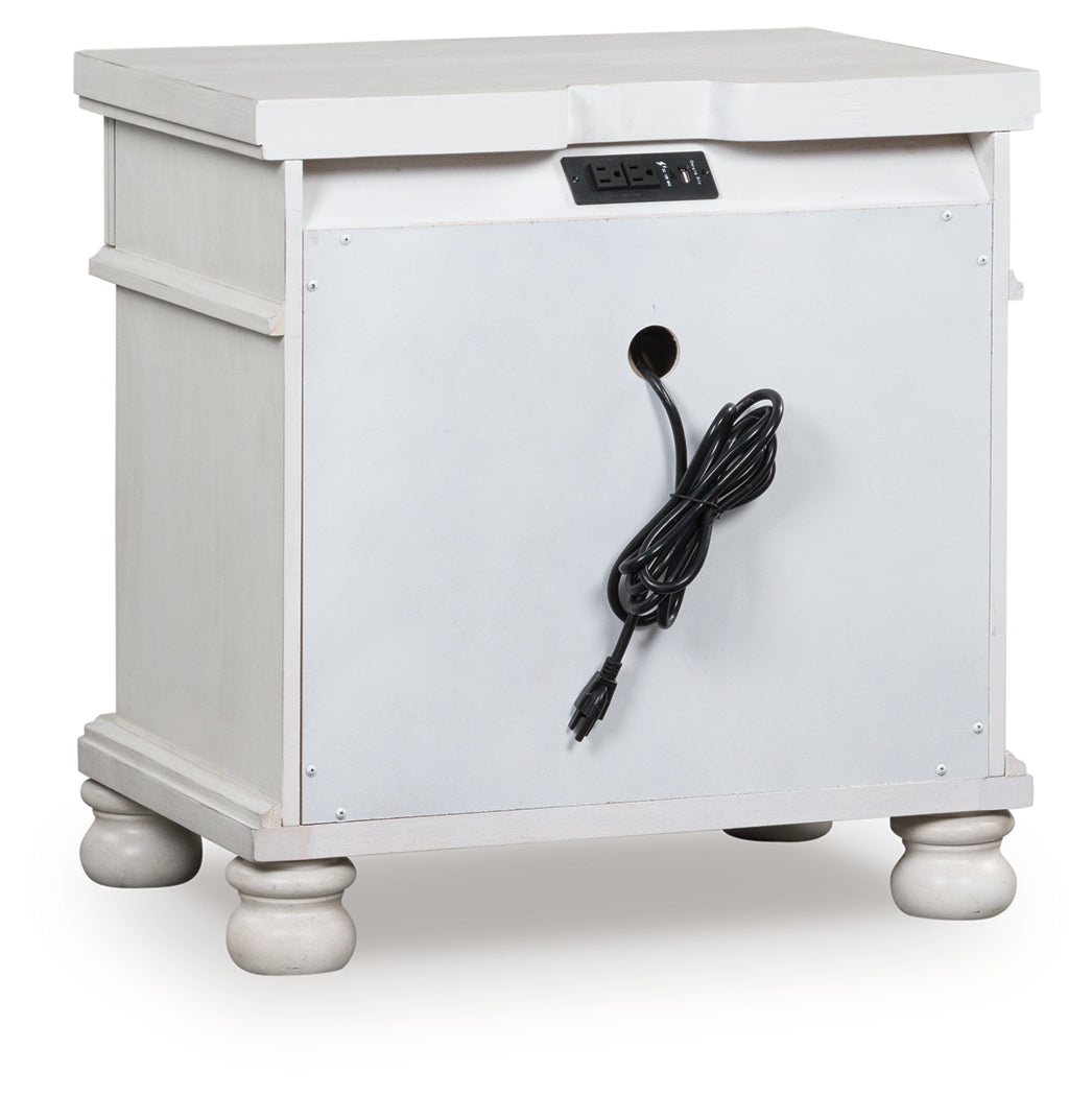 Rowlenstown Antique White Nightstand from Ashley - Luna Furniture