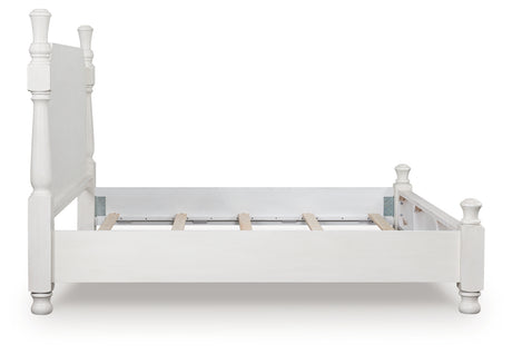 Rowlenstown Antique White Queen Poster Bed from Ashley - Luna Furniture