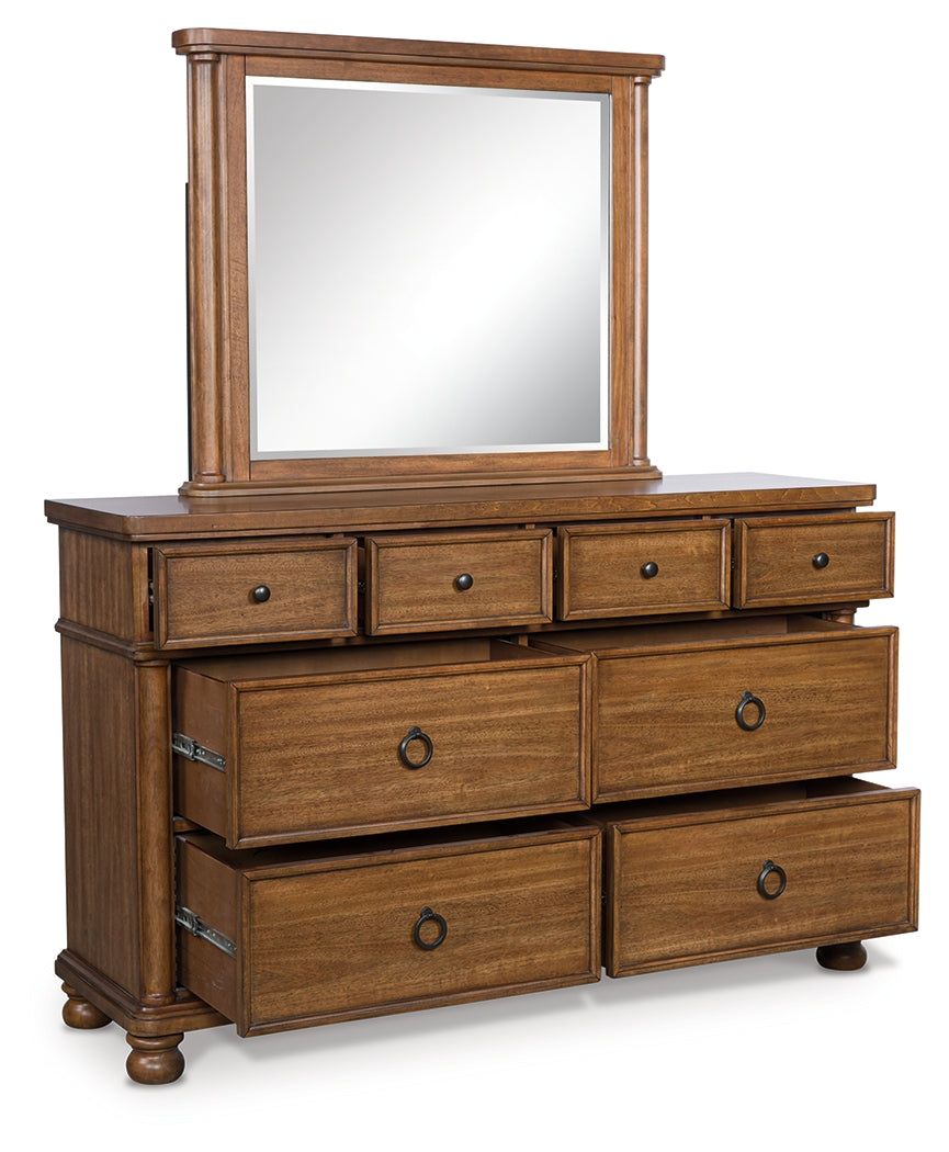 Rowlenstown Brown Dresser and Mirror from Ashley - Luna Furniture