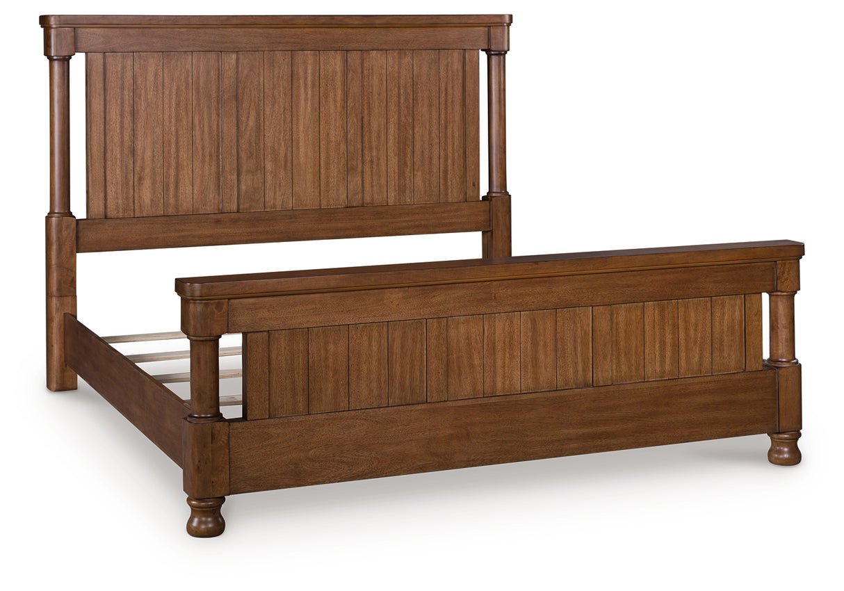 Rowlenstown Brown Queen Poster Bed from Ashley - Luna Furniture