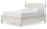 Rowlenstown California King Poster Bed with Dresser and Chest in Antique White from Ashley - Luna Furniture