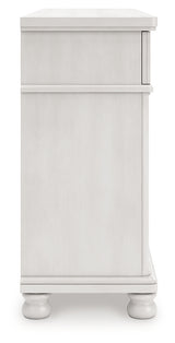 Rowlenstown California King Poster Bed with Dresser and Chest in Antique White from Ashley - Luna Furniture