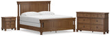Rowlenstown California King Poster Bed with Dresser and Nightstand in Brown from Ashley Furniture - Luna Furniture