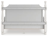 Rowlenstown California King Poster Bed with Dresser in Antique White from Ashley - Luna Furniture