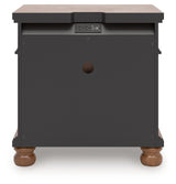 Rowlenstown California King Poster Bed with Mirrored Dresser and Nightstand in Brown from Ashley Furniture - Luna Furniture