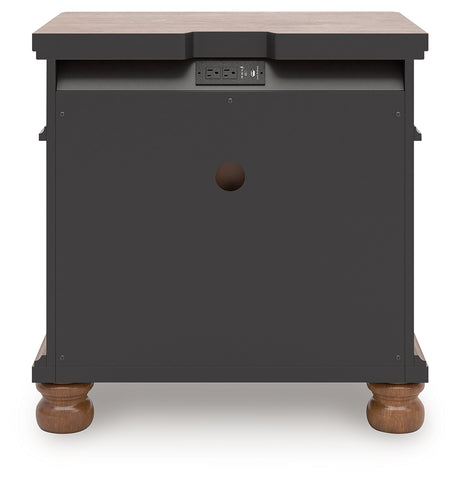Rowlenstown California King Poster Bed with Mirrored Dresser and Nightstand in Brown from Ashley - Luna Furniture