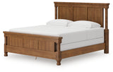 Rowlenstown California King Poster Bed with Mirrored Dresser in Brown from Ashley - Luna Furniture
