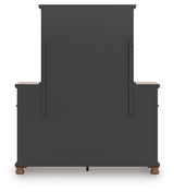 Rowlenstown California King Poster Bed with Mirrored Dresser in Brown from Ashley - Luna Furniture