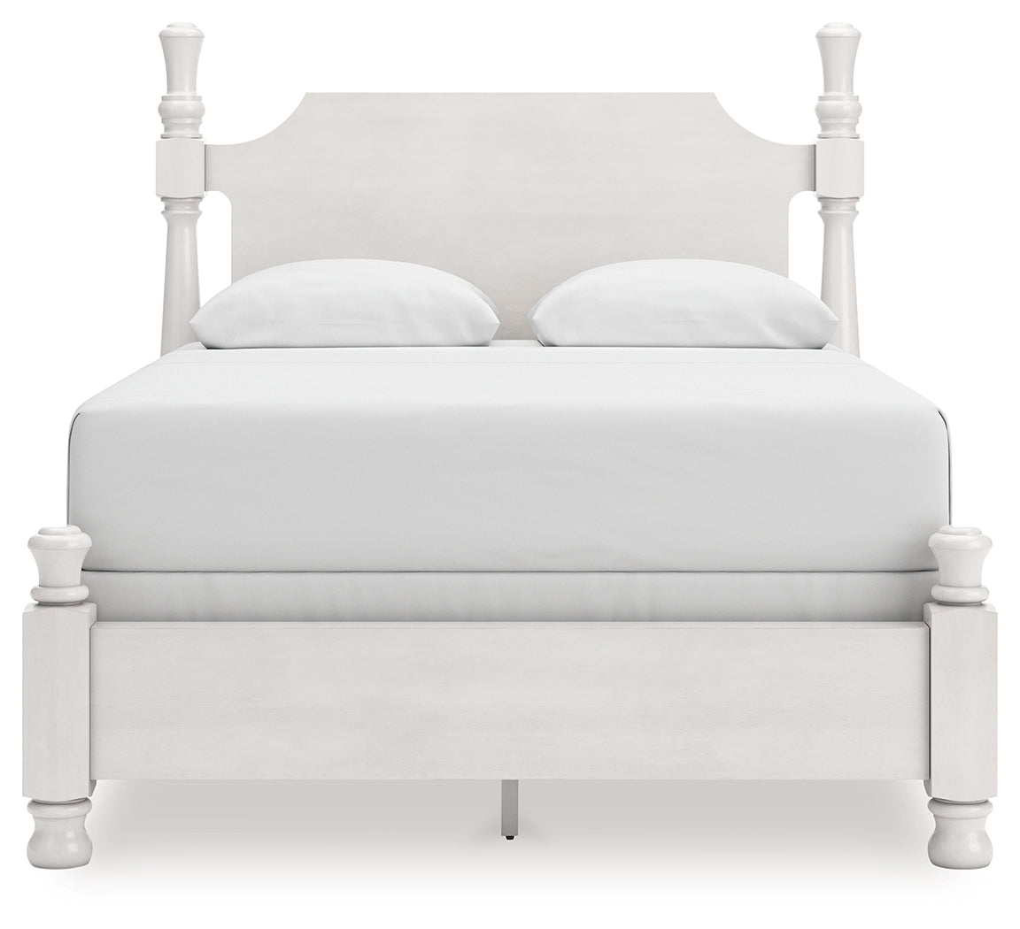 Rowlenstown Queen Poster Bed with Dresser and Chest in Antique White from Ashley - Luna Furniture