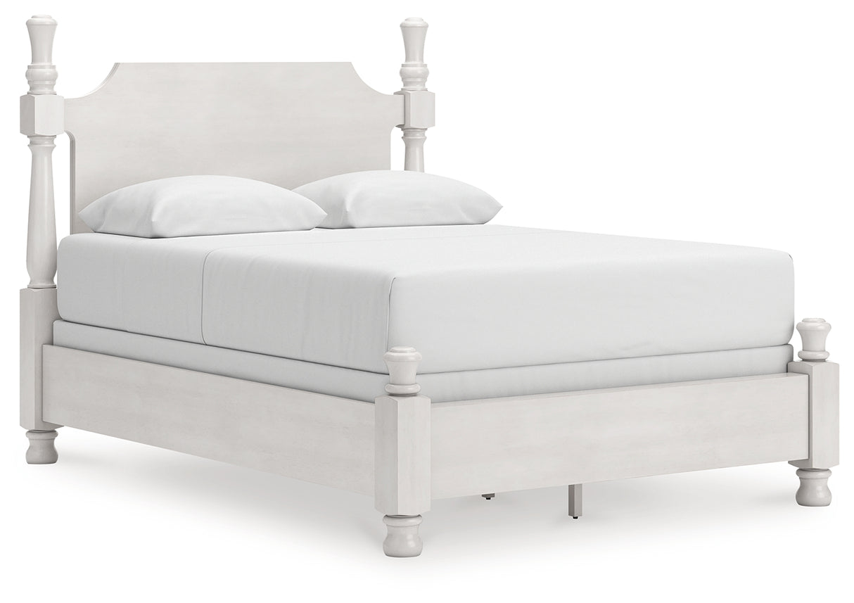 Rowlenstown Queen Poster Bed with Dresser and Chest in Antique White from Ashley - Luna Furniture