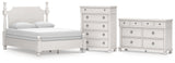 Rowlenstown Queen Poster Bed with Dresser and Chest in Antique White from Ashley - Luna Furniture