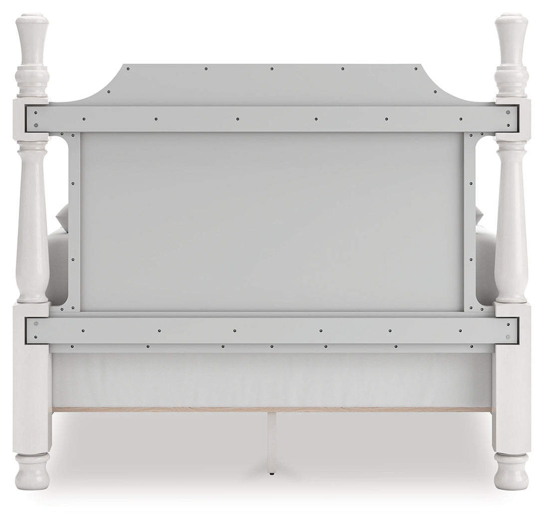 Rowlenstown Queen Poster Bed with Dresser and Chest in Antique White from Ashley - Luna Furniture