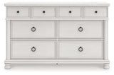 Rowlenstown Queen Poster Bed with Dresser and Nightstand in Antique White from Ashley - Luna Furniture