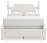 Rowlenstown Queen Poster Bed with Dresser and Nightstand in Antique White from Ashley - Luna Furniture