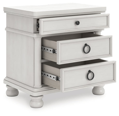 Rowlenstown Queen Poster Bed with Dresser and Nightstand in Antique White from Ashley - Luna Furniture