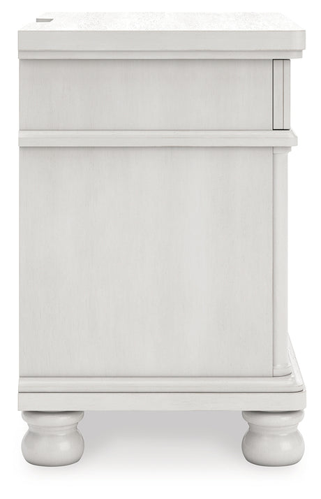 Rowlenstown Queen Poster Bed with Dresser and Nightstand in Antique White from Ashley - Luna Furniture