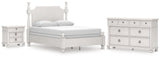 Rowlenstown Queen Poster Bed with Dresser and Nightstand in Antique White from Ashley - Luna Furniture