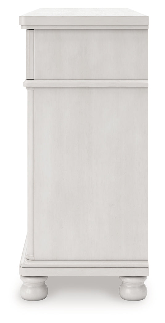 Rowlenstown Queen Poster Bed with Dresser in Antique White from Ashley - Luna Furniture