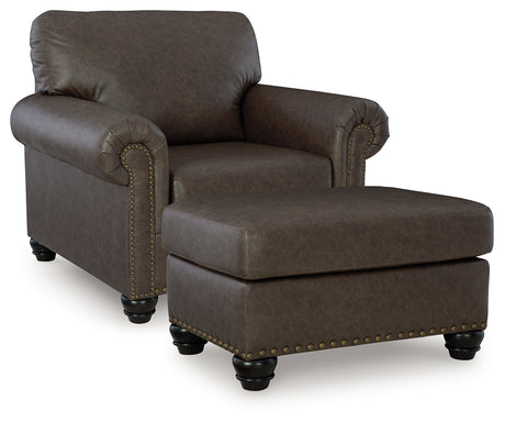 Roxmere Chair and Ottoman in Umber from Ashley - Luna Furniture