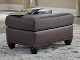 Roxmere Umber Ottoman from Ashley - Luna Furniture