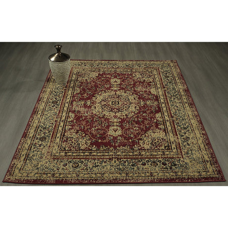 Royal Brown and Scarlet Red 8X10 Rug from Nova Furniture - Luna Furniture