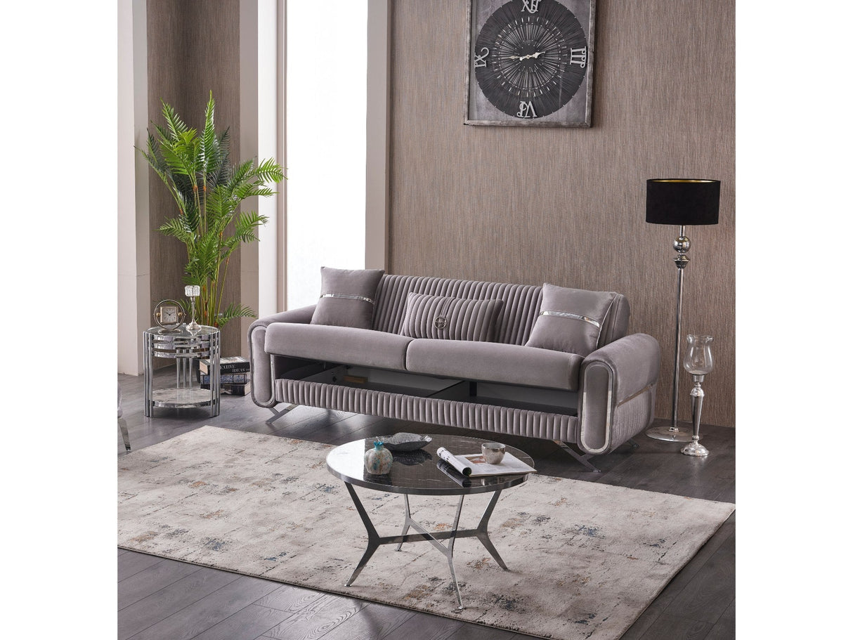 Royal 3-pieces (Sofa & Loveseat & Chair) Livingroom Set in Light Grey from Furnia - Luna Furniture
