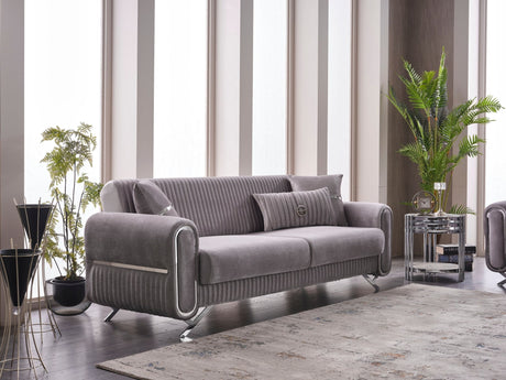 Royal 3-pieces (Sofa & Loveseat & Chair) Livingroom Set in Light Grey from Furnia - Luna Furniture