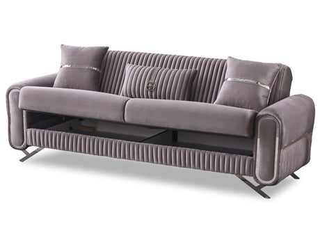 Royal 3-pieces (Sofa & Loveseat & Chair) Livingroom Set in Light Grey from Furnia - Luna Furniture