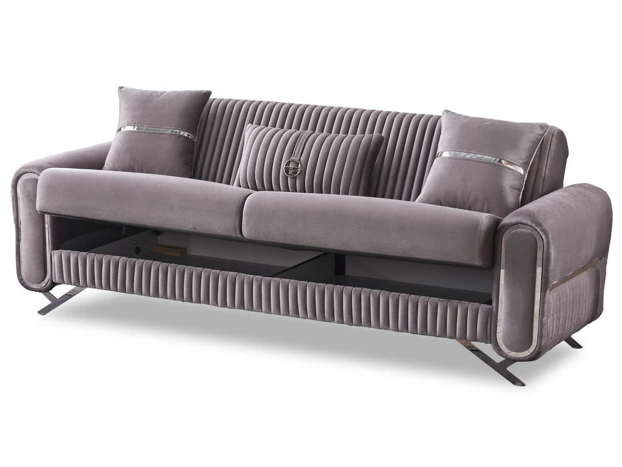 Royal Convertible Loveseat in Light Grey from Furnia - Luna Furniture