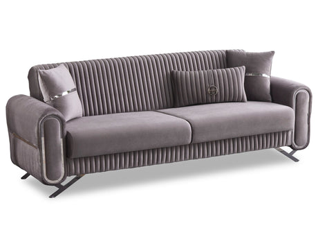 Royal 3-pieces (Sofa & Loveseat & Chair) Livingroom Set in Light Grey from Furnia - Luna Furniture