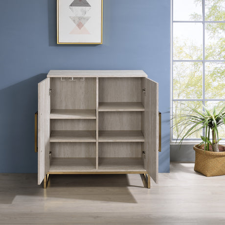 Larkin Faux-Marble Wine Cabinet from Steve Silver - Luna Furniture