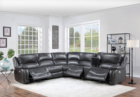 Denver Leather Armless Chair, Charcoal from Steve Silver - Luna Furniture