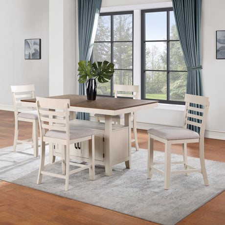 Hyland 5-Piece Counter Dining Set, Brown(Table & 4 Counter Chairs) from Steve Silver - Luna Furniture