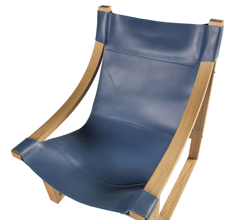 Lima Cobalt Leather Sling Chair from Steve Silver - Luna Furniture