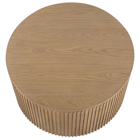 Colvin 36″ Round Castered Coffee Table, Toffee Finish from Steve Silver - Luna Furniture