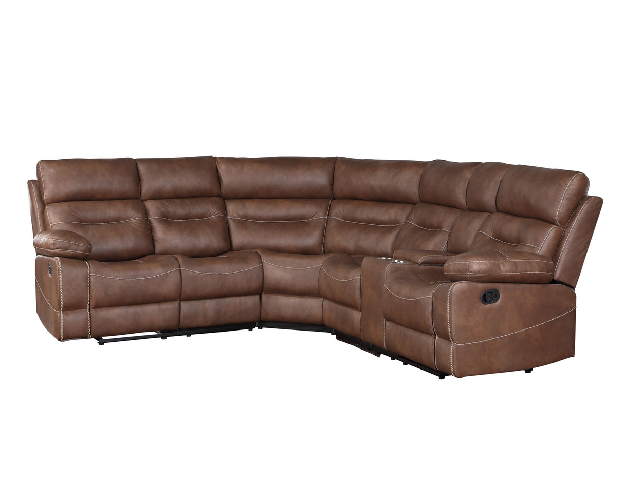 Rudger Chestnut 3-Piece Reclining Sectional from Steve Silver - Luna Furniture