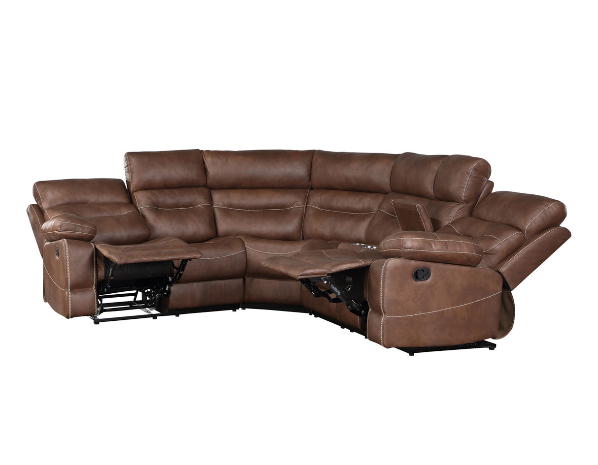 Rudger Chestnut 3-Piece Reclining Sectional from Steve Silver - Luna Furniture