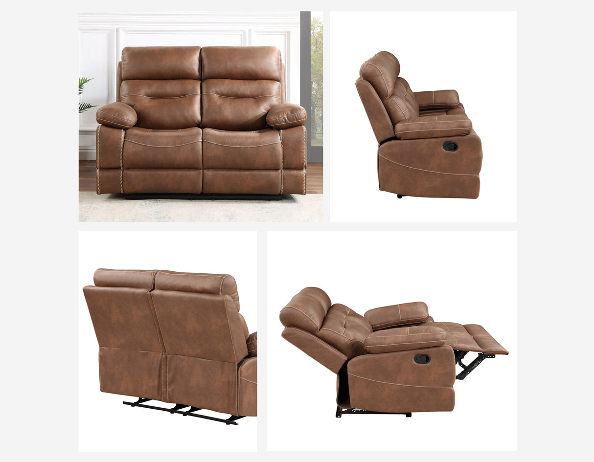 Rudger Chestnut Manual Reclining Loveseat from Steve Silver - Luna Furniture
