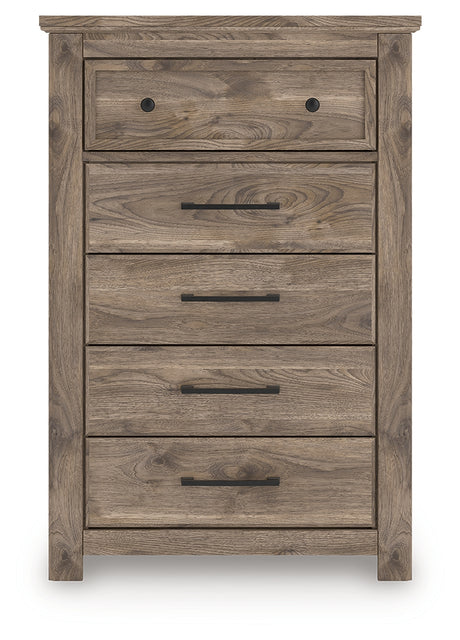 Rusticott California King Poster Bed with Dresser and Chest in Brown from Ashley - Luna Furniture