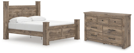 Rusticott California King Poster Bed with Dresser in Brown from Ashley - Luna Furniture