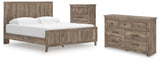 Rusticott King Panel Bed with Dresser and Chest in Brown from Ashley - Luna Furniture