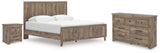Rusticott King Panel Bed with Dresser and Nightstand in Brown from Ashley - Luna Furniture