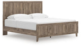 Rusticott King Panel Bed with Mirrored Dresser and Nightstand in Brown from Ashley Furniture - Luna Furniture
