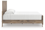 Rusticott King Panel Bed with Mirrored Dresser and Nightstand in Brown from Ashley Furniture - Luna Furniture