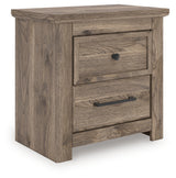 Rusticott King Panel Bed with Mirrored Dresser and Nightstand in Brown from Ashley Furniture - Luna Furniture