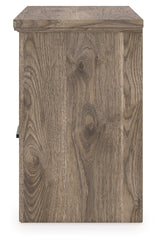 Rusticott King Panel Bed with Mirrored Dresser and Nightstand in Brown from Ashley Furniture - Luna Furniture