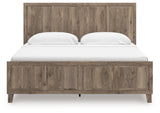 Rusticott King Panel Bed with Mirrored Dresser and Nightstand in Brown from Ashley Furniture - Luna Furniture
