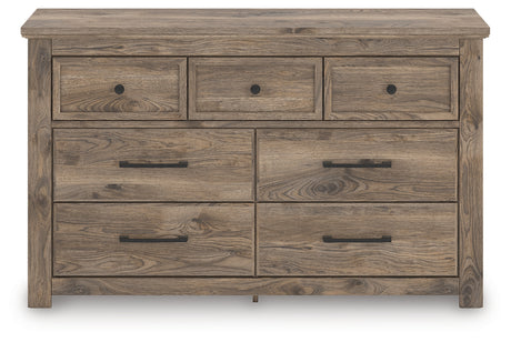 Rusticott Queen Panel Bed with Dresser and Chest in Brown from Ashley - Luna Furniture