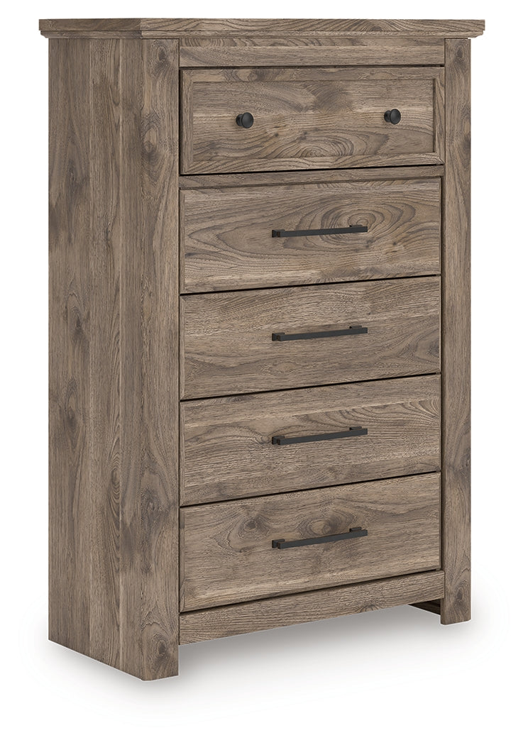 Rusticott Queen Panel Bed with Dresser and Chest in Brown from Ashley Furniture - Luna Furniture